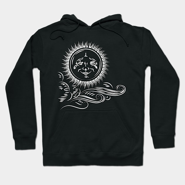 Old fashioned Sun illustration Hoodie by JDawnInk